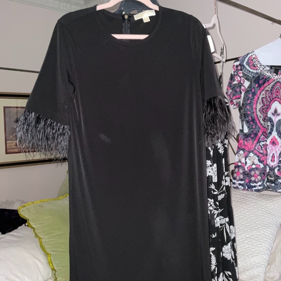 KORS Michael Kors Dresses & Skirts - Black Feathered sleeve cocktail dress